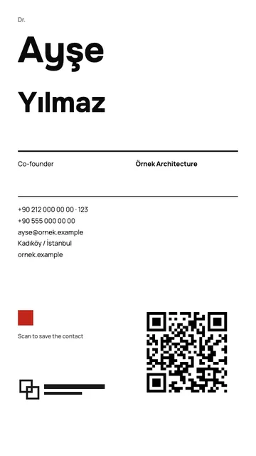Sample business card with the Swiss Grid template