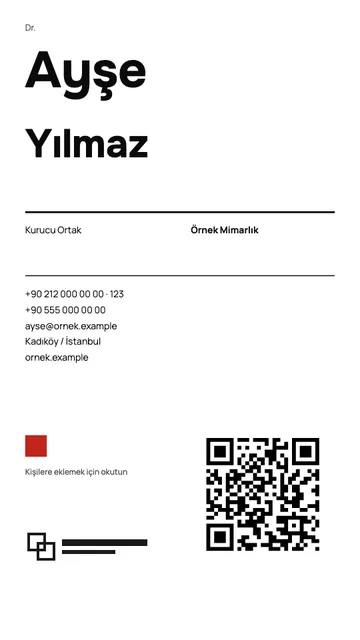 İsviçre Izgara şablonuyla örnek kartvizit