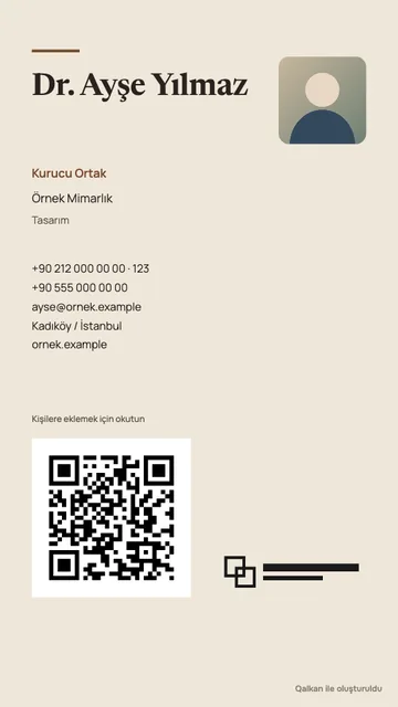 Kum Sade şablonuyla örnek kartvizit