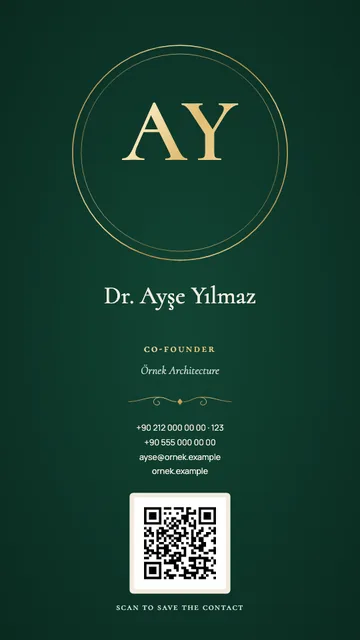 Sample business card with the Monogram template
