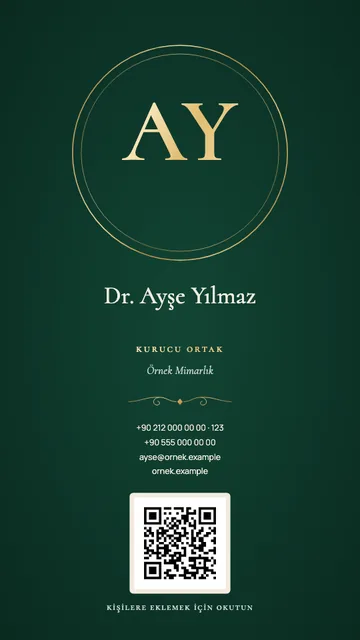 Monogram şablonuyla örnek kartvizit