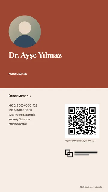 Terrakota şablonuyla örnek kartvizit